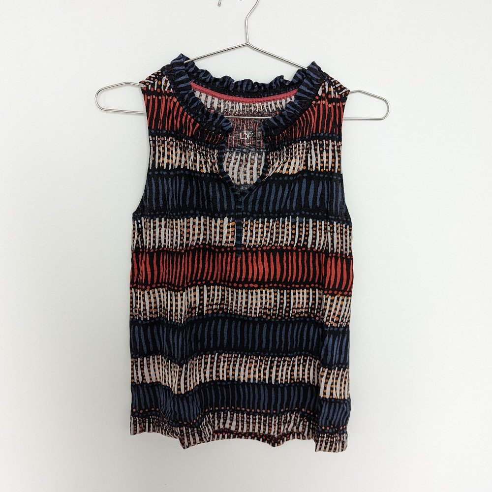 Ann Taylor LOFT Patterned Top – Red/Blue/White, Women's XS - Picture 1 of 4